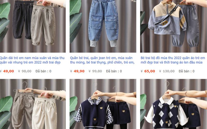 một số lưu ý khi nhập hàng quần áo trên Taobao